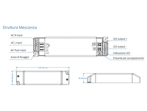 Alimentatore Dimmerabile CV 12V 40W Con Pulsante N.O. e Telecomando RF 2.4G Per Striscia Led 12V PB-40-12