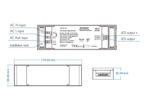 Alimentatore Dimmerabile CV 12V 75W Triac + Pulsante N.O. Varialuce Su 220V Per Striscia Led 12V TE-75-12