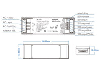 Alimentatore Dimmerabile CV 24V 150W 4 Canali Con Pulsante N.O. e Telecomando RF 2.4G Per Striscia Led PH-150-24-4