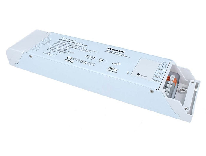 Alimentatore Dimmerabile CV 24V 150W 4 Canali Con Pulsante N.O. e Telecomando RF 2.4G Per Striscia Led PH-150-24-4