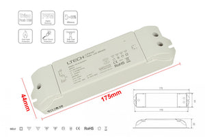 Alimentatore Dimmerabile CV 24V 36W Triac ELV Pulsante N.O. 3 In 1 Varialuce Su 220V