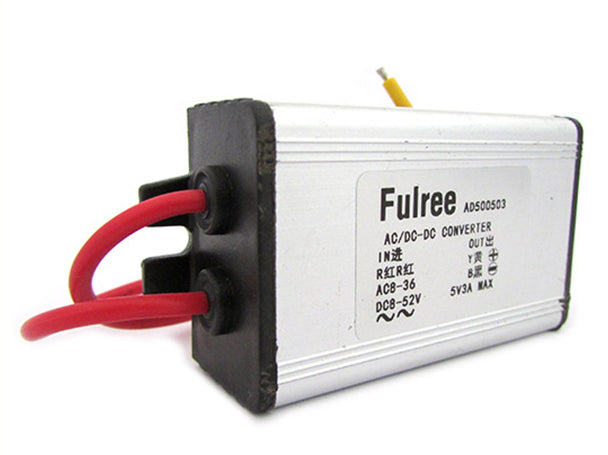 Alimentatore Step Down Convertitore AC-DC o DC-DC 3A Da AC 8-36V o DC 8-52V a DC 5V Fulree