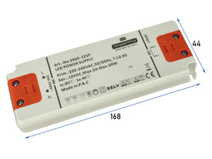 Alimentatore Trasformatore Slim 12V 60W 5A 18mm SNAPPY SS60-12VF