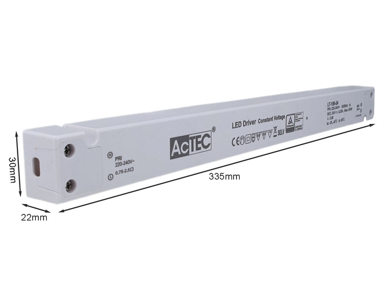 Alimentatore Ultra Slim Sottile 150W 24V Trasformatore CV Per Striscia Led Profili Alluminio