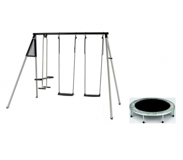 Altalena 4 posti con cavalluccio e trampolino elastico, kit parcogiochi per bambini Sicorage Slolle