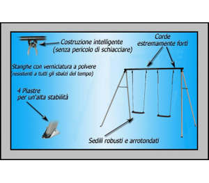 Altalena 4 posti con cavalluccio e trampolino elastico, kit parcogiochi per bambini Sicorage Slolle