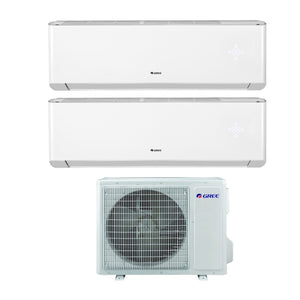 Climatizzatore Condizionatore Gree Dual Split Inverter serie AMBER 9+12 con GWHD18NK6KO R-32 Wi-Fi Integrato 9000+12000