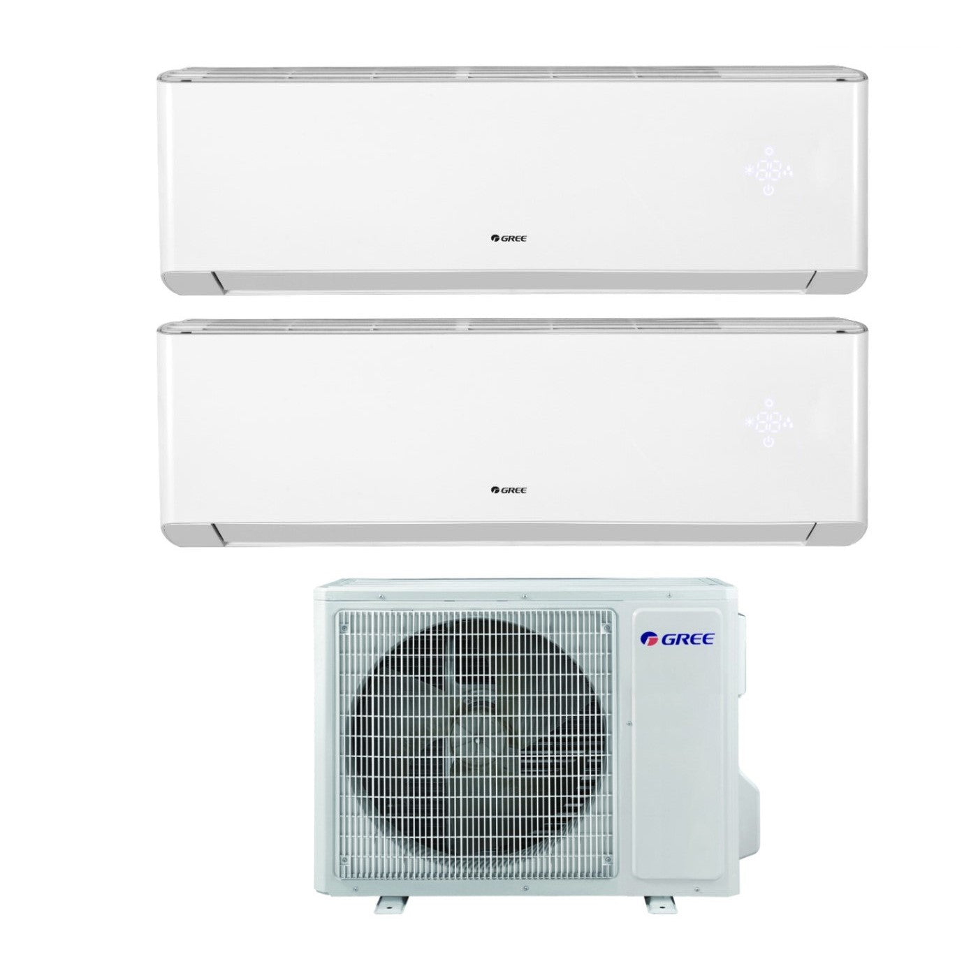 Climatizzatore Condizionatore Gree Dual Split Inverter serie AMBER 9+9 con GWHD14NK6KO R-32 Wi-Fi Integrato 9000+9000