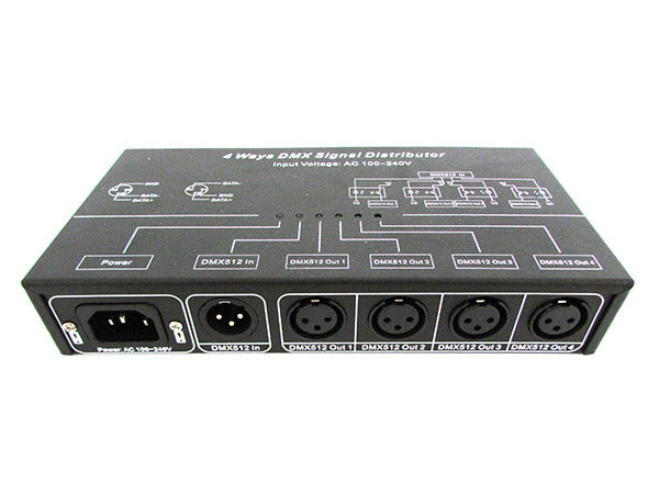 Amplificatore Distributore Segnale DMX 512 Signal Distributor 4 Canali 220V DMX124