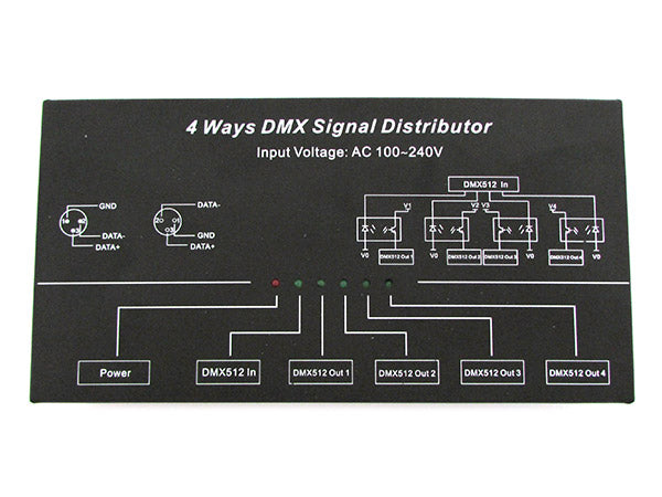 Amplificatore Distributore Segnale DMX 512 Signal Distributor 4 Canali 220V DMX124