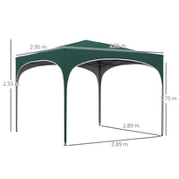 Gazebo Pieghevole 295x295 cm in Acciaio e tessuto Oxford Verde