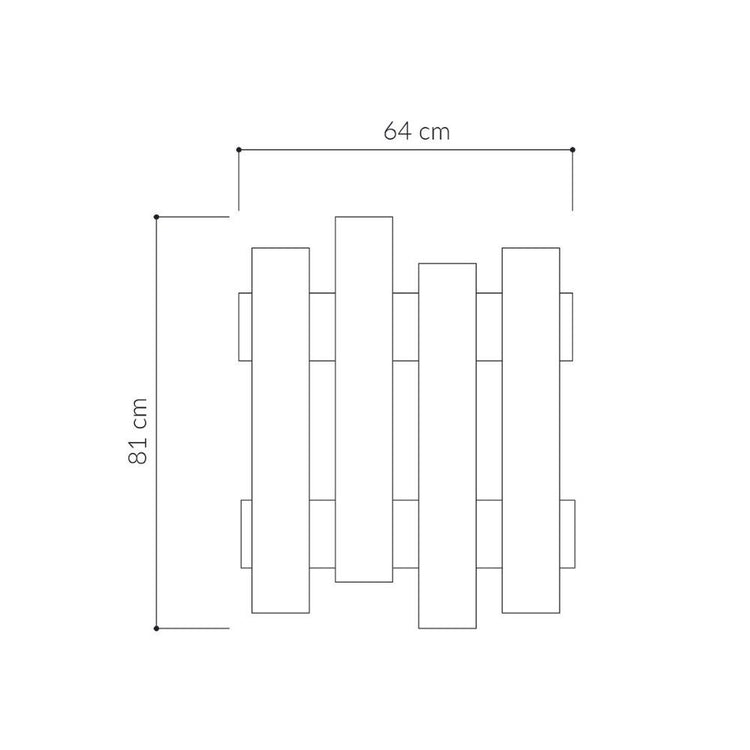 Appendiabiti a muro Wave bianco 8 ganci