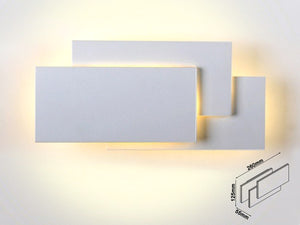 Applique Lampada LED da Muro 12W 3000K Carcassa Grigia Rettangolare con Forme Sovrapposte IP20 SKU-8206