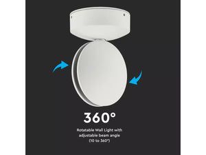 Applique Lampada LED da Muro o Soffitto 7W 4000K Carcassa Bianca Fascio Stretto 360 Gradi IP65 SKU-8218