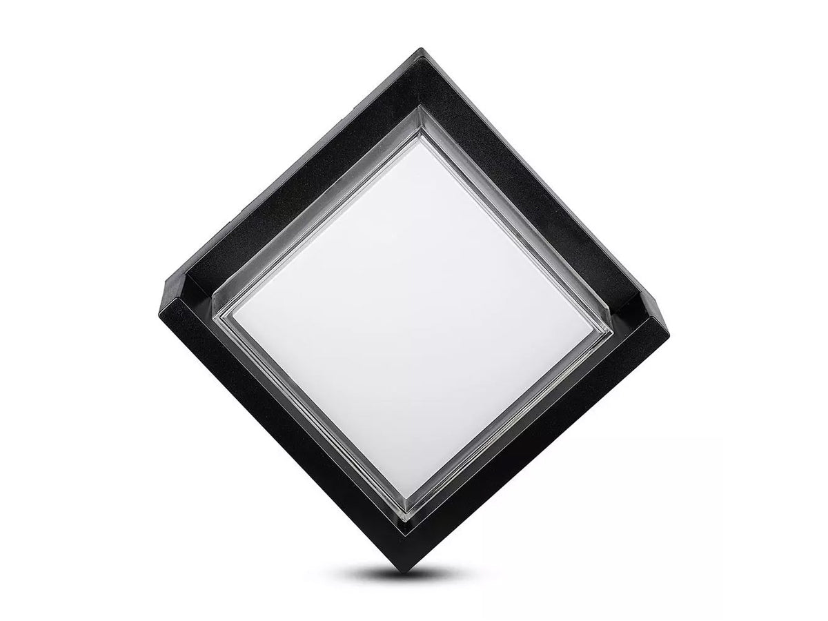 Applique Lampada Led Da Muro Parete Quadrato Neutro 4000K 12W Con Diffusore Semicoperto Colore Nero SKU-218540