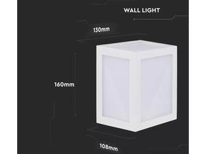 Applique Lampada Led Da Muro Parete a Lanterna 12W 3000K Carcassa Bianca IP65 360 Gradi SKU-8334