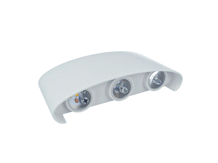 Applique Led Da Parete 6W Neutro 4000K Carcassa Bianca Doppio Illuminazione Up-Down IP54 SKU-218614