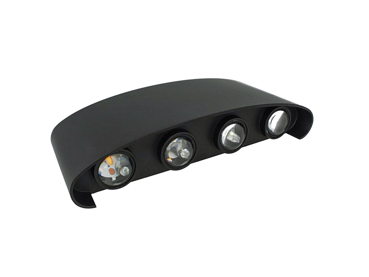 Applique Led Da Parete 8W Neutro 4000K Carcassa Nera Doppio Illuminazione Up-Down IP54 SKU-218620