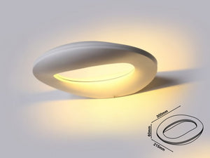 Applique Led Da Parete Ophelia 10W Bianco Caldo Ovale Design Moderna Carcassa Bianca SKU-8307