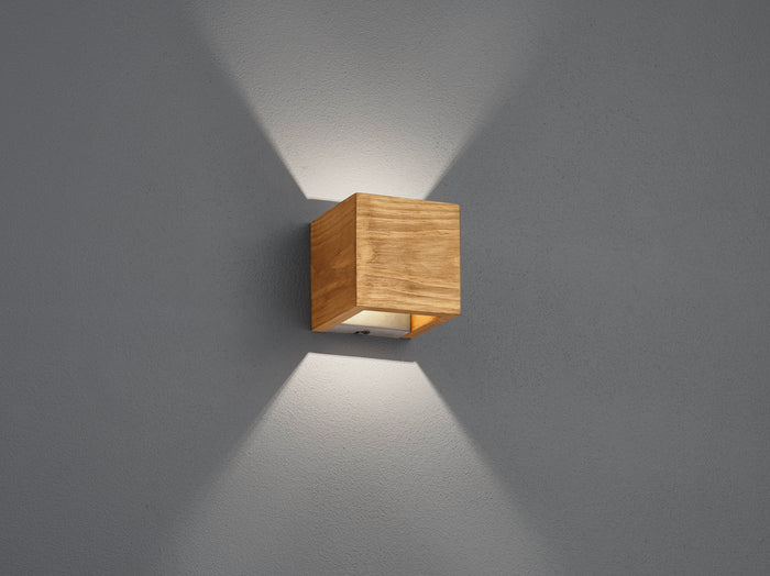 Applique a parete led legno cubo bi-emissione BRAD 223710130