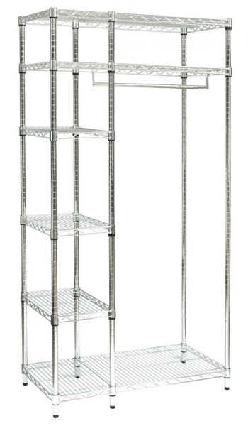 Archimede scaffale metallico kit appendiabiti cm 46 x 91 x h. 180 cucina bagno garage cabina armadio