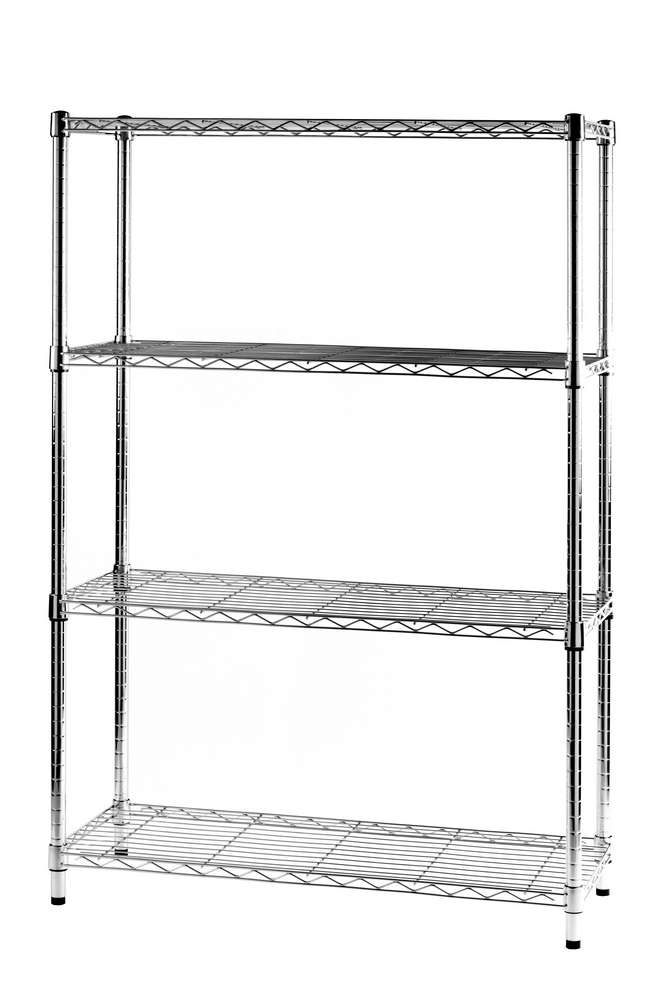 Archimede scaffale metallico libreria light cromata 4 ripiani cm 36 x 91 x h. 137 cucina bagno garage cabina armadio