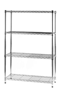 Archimede scaffale metallico libreria light cromata 4 ripiani cm 36 x 91 x h. 137 cucina bagno garage cabina armadio