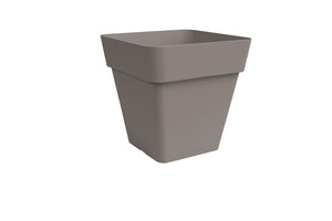 Vaso Quadrato Arké Quadro, Fioriera In Polietilene Interno-Esterno, Superficie Opaca Cm 39x39x39 col Tortora AMZ8640T