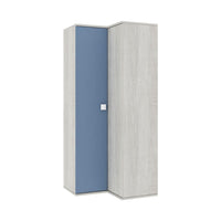 Armadio 98x96x223h angolare bianco consumato celeste