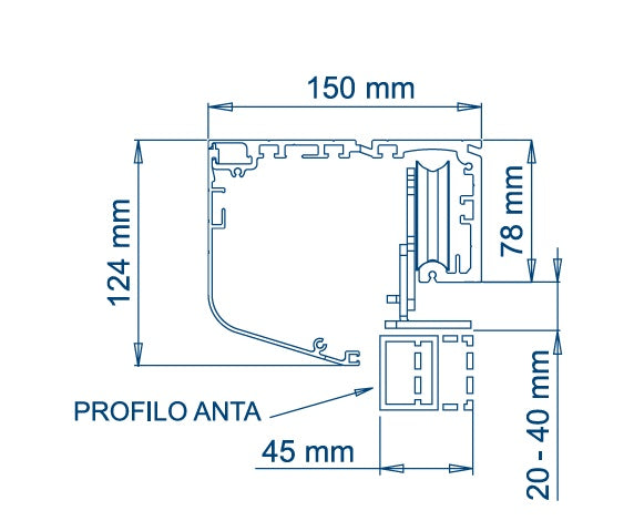 Automazione  automatica per porta scorrevole  1 anta con peso Max 150kg  -  modello GEMINI ADVANCE 607/2770