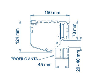 Automazione  automatica per porta scorrevole  1 anta con peso Max 150kg  -  modello GEMINI ADVANCE 607/4370