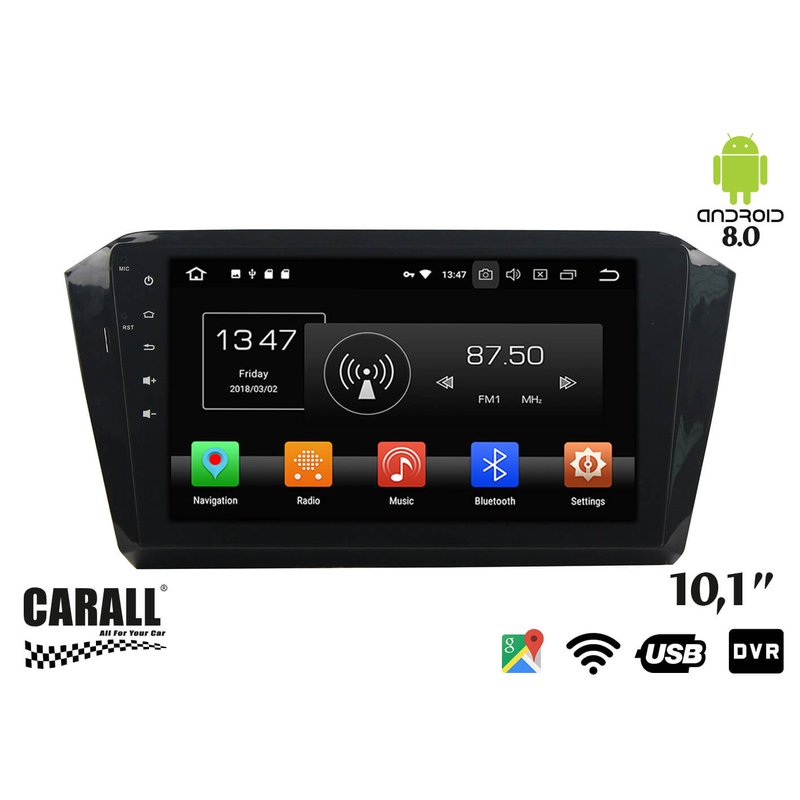 Autoradio Android 8,0 VW Passat 2016 GPS DVD USB SD WI-FI Bluetooth Navigatore