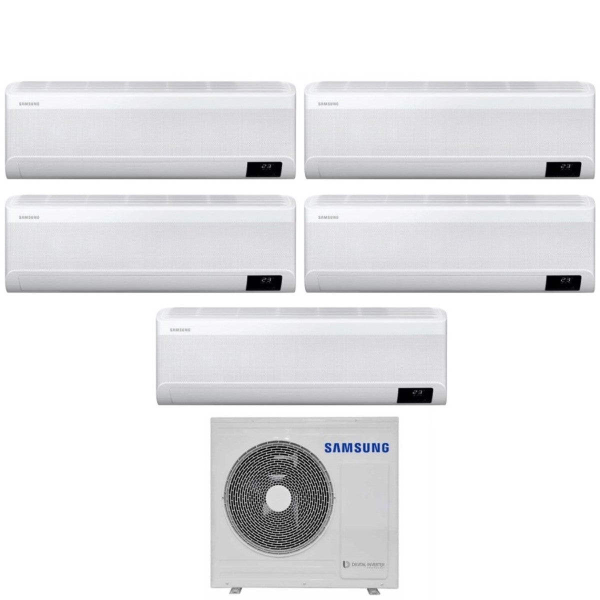 Climatizzatore Condizionatore Samsung Penta Split Inverter serie WINDFREE AVANT 7+7+9+12+12 con AJ100TXJ5KG R-32 Wi-Fi Integrato 7000+7000+9000+12000+12000 - Novità