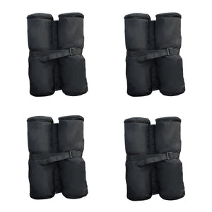 EasyComfort Set 4 Pesi per Gazebo in Tessuto Impermeabile da Riempire con 15kg di Sabbia o Ghiaia - Nero