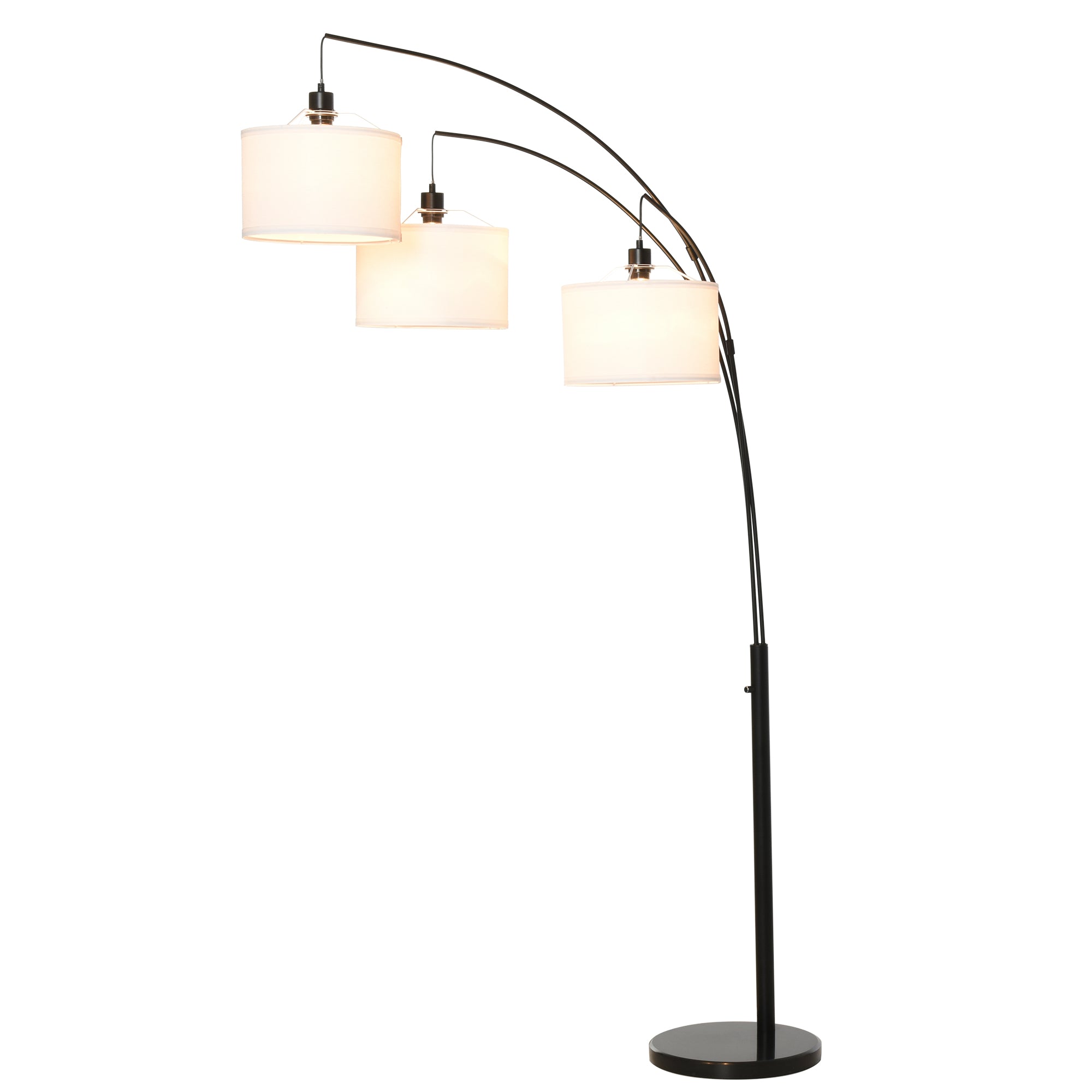 EasyComfort Lampada da Terra 3 Luci e Braccia Flessibili Base in Marmo Altezza 205cm