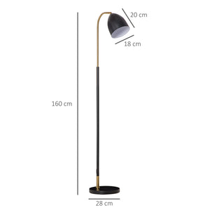 EASYCOMFORT  Lampada da Terra ad Arco con Paralume Regolabile, Lampada da Pavimento Moderna Metallo - Nero/Oro