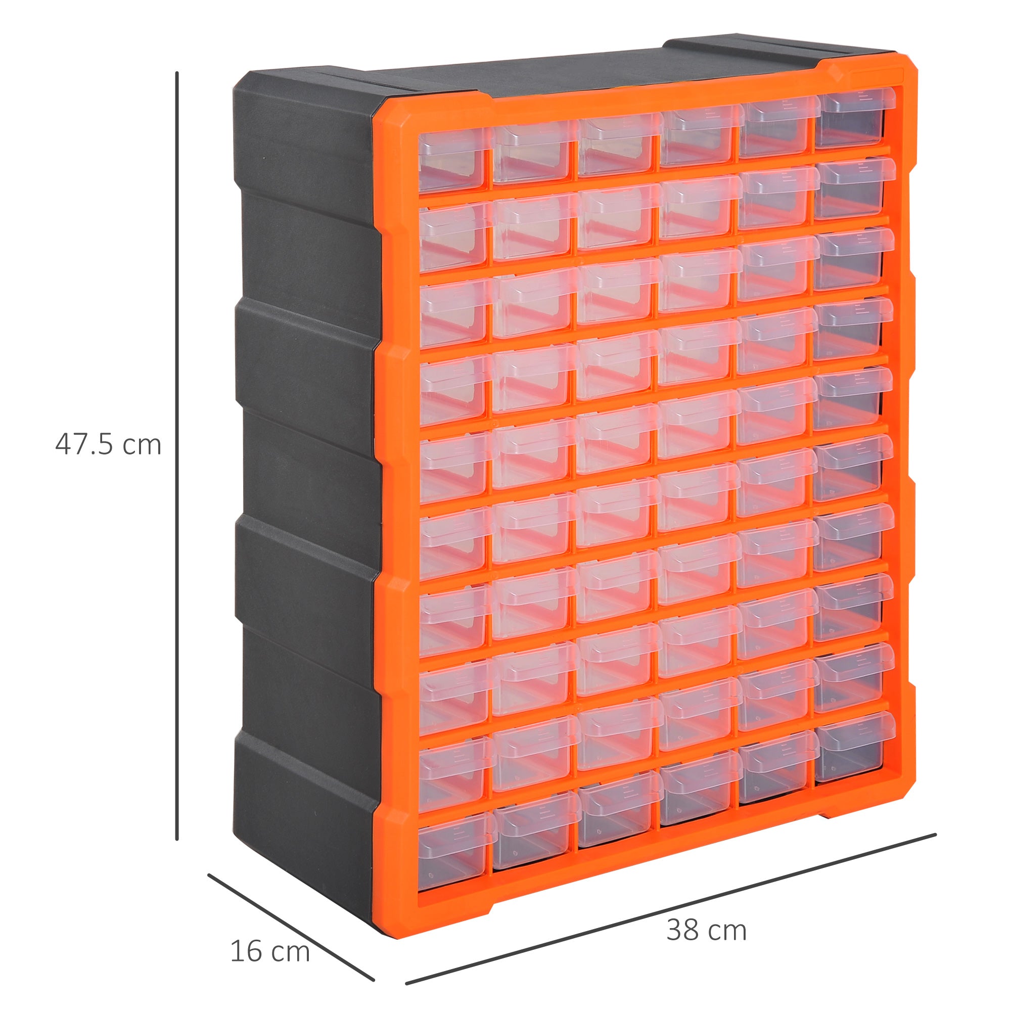 Easycomfort DURHAND Cassettiera Box per Accessori Minuteria Arancione 38x16x47.5cm