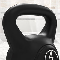 Kettlebell per Allenamento 4 kg in Plastica e Sabbia Nero