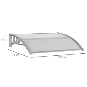 EasyComfort Tettoia in Policarbonato Anti-UV da Esterno per Porte e Finestre, 100x80cm