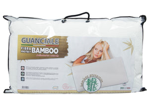 Guanciale Cuscino Letto 50x80cm Anallergico Traspirante Fibra Protect Bamboo