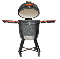 Barbecue a Carbone Carbonella Ø54,7 cm in Ceramica di Mullite con Supporto Kamado Lisa Luxury 21” Nero