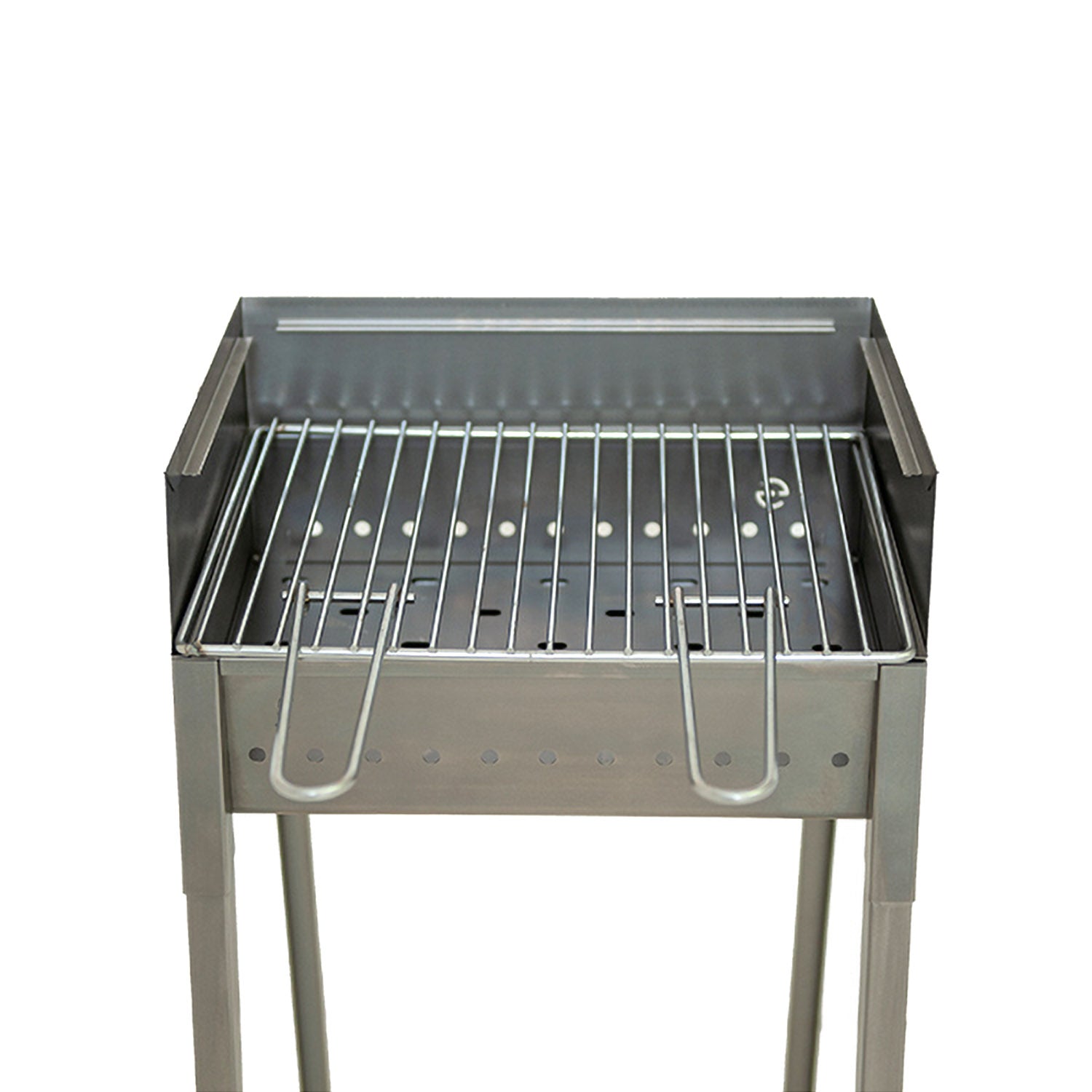 Vesuvio - Barbecue portatile in ferro alluminato bbq pieghevole a carbonella o legna con bruciatore da 40x30cm