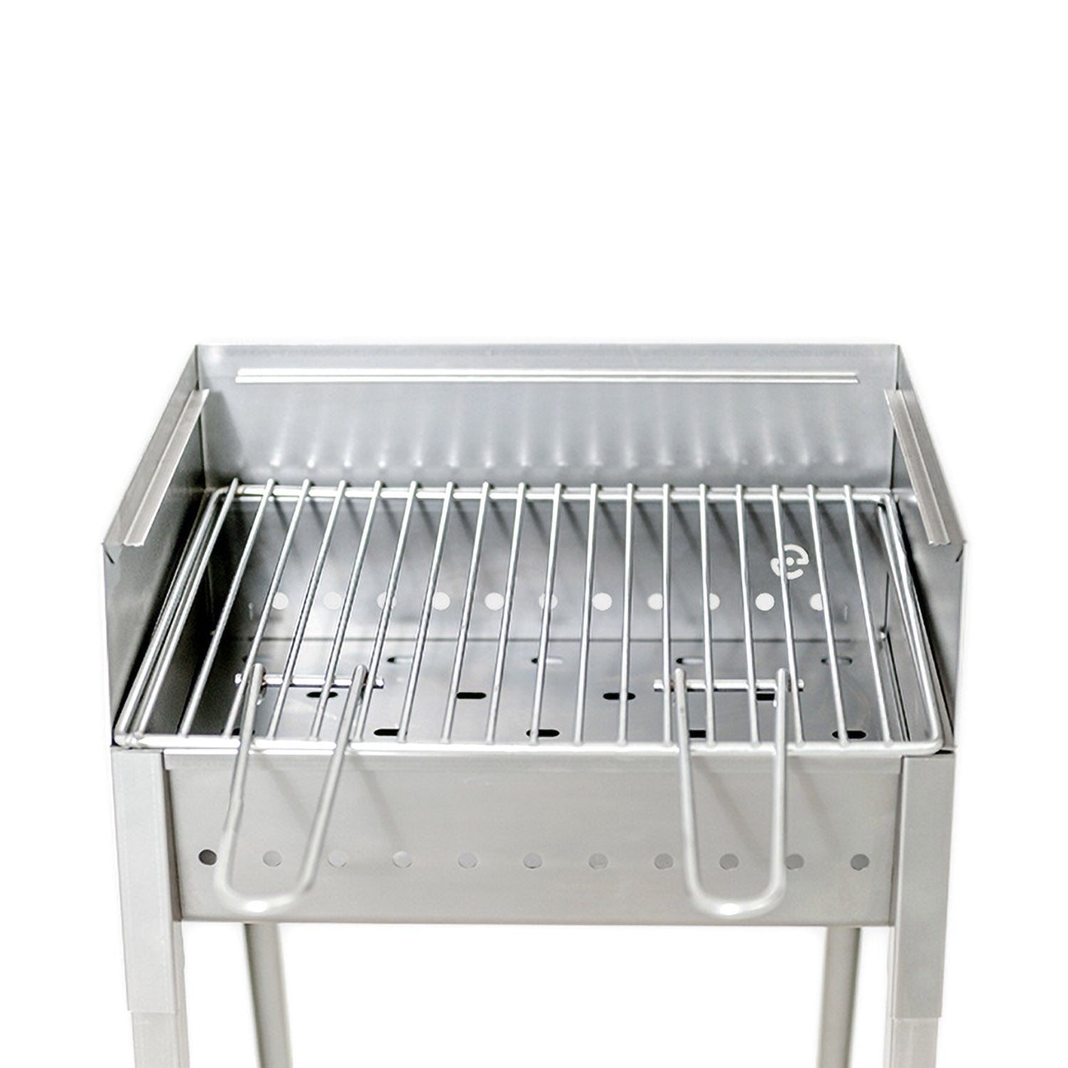 Stromboli - Barbecue portatile professionale in acciaio inox bbq pieghevole a carbonella o legna con bruciatore da 40x30cm