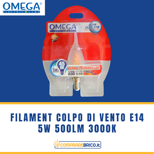 FILAMENT SMERIGLIATA COLPO DI VENTO E14 5W 500LM 3000K A+