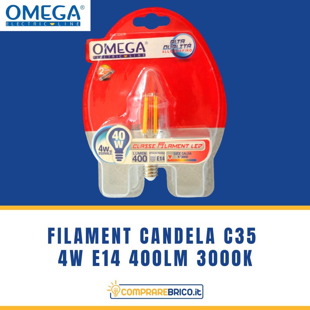 FILAMENT CANDELA C35 4W E14 400LM 3000K A+