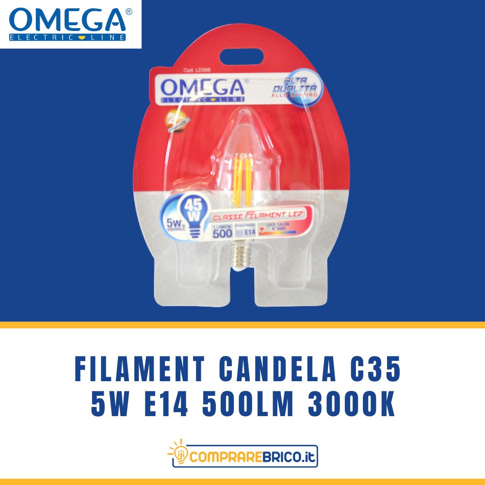 FILAMENT CANDELA C35 5W E14 500LM 3000K A+