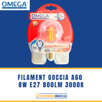 FILAMENT GOCCIA A60 8W E27 800LM 3000K A+