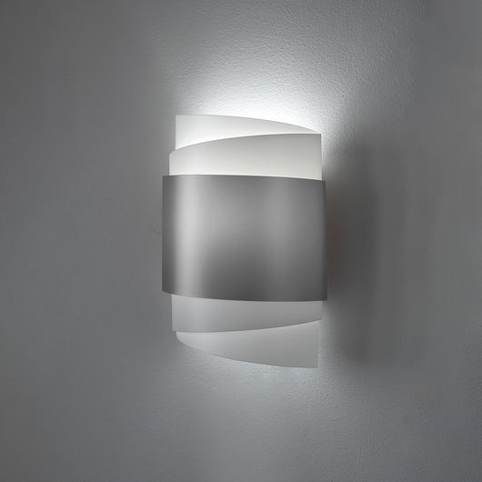 Applique Moderna Con Cavo 1 Luce Bea In Polilux Silver Made In Italy