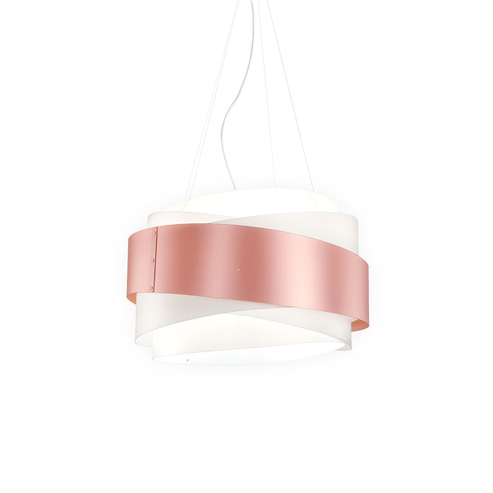 Sospensione Moderna 1 Luce Bea In Polilux Rosa Metallico D60 Made In Italy