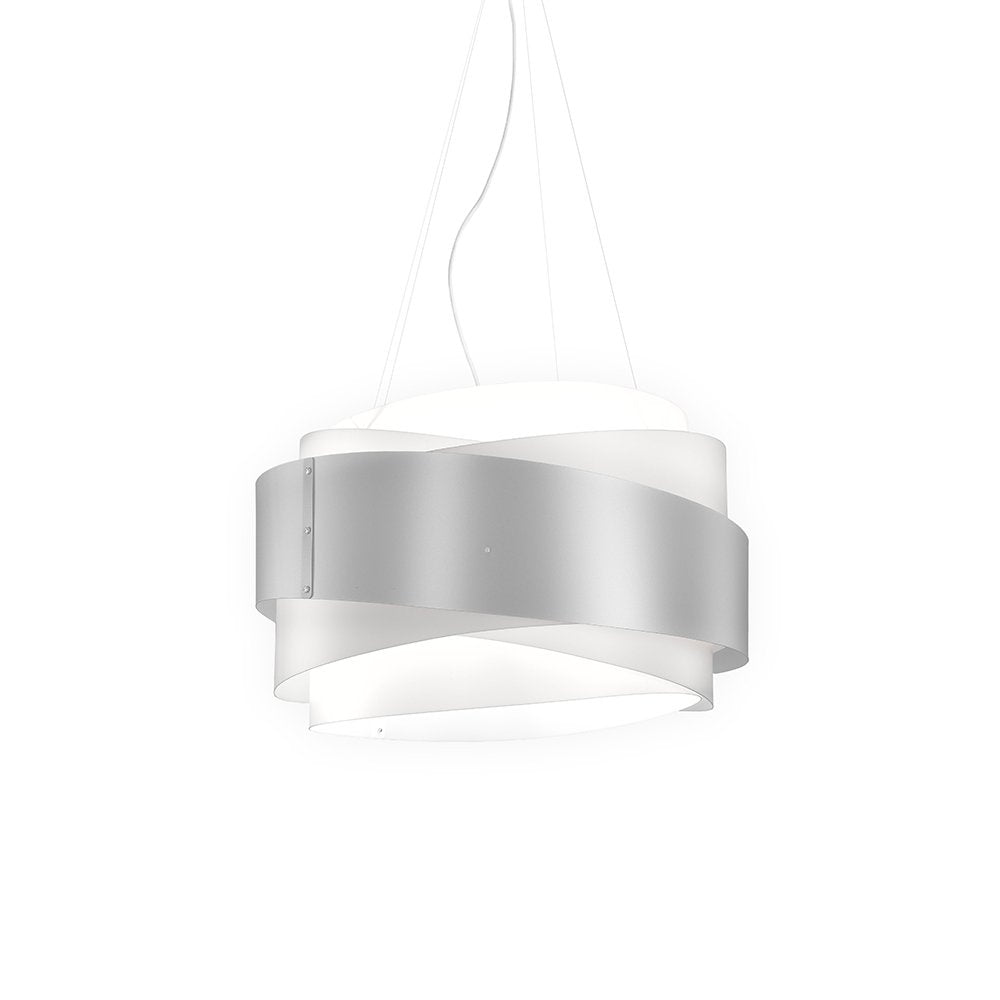 Sospensione Moderna 1 Luce Bea In Polilux Silver D60 Made In Italy